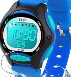 Edillas Kids Watches Digital Girls Boys,7 Colors Waterproof Wrist Watches for Child Sport Outdoor Multifunctional with Stopwatch/Alarm Watch Ages 4-12