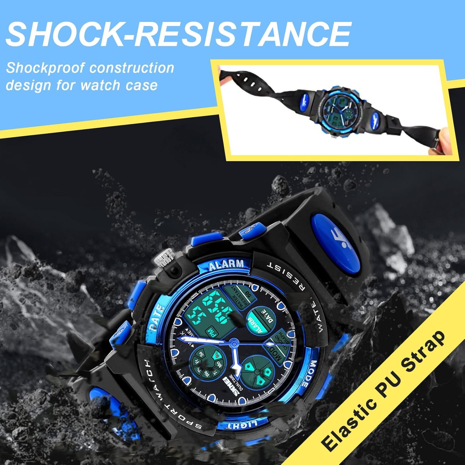 711gmt29i1L._AC_SL1500_ Kids Sports Watch Waterproof Boys Multi-Function Digital Wristwatch LED Alarm Stopwatch