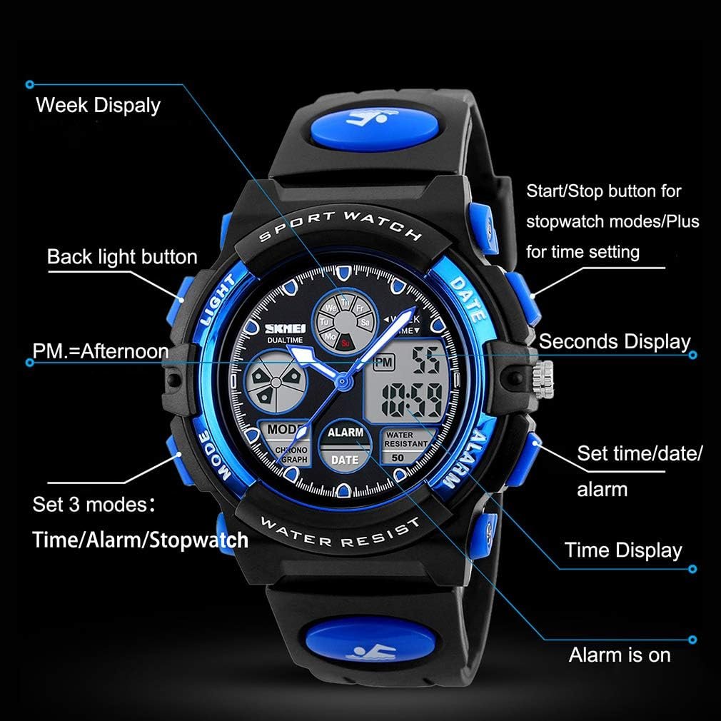 71wAVTjXTzL._AC_SL1010_ Kids Sports Watch Waterproof Boys Multi-Function Digital Wristwatch LED Alarm Stopwatch