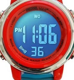 Waterproof 7 Colors Light with Alarm Collection Digital Watch